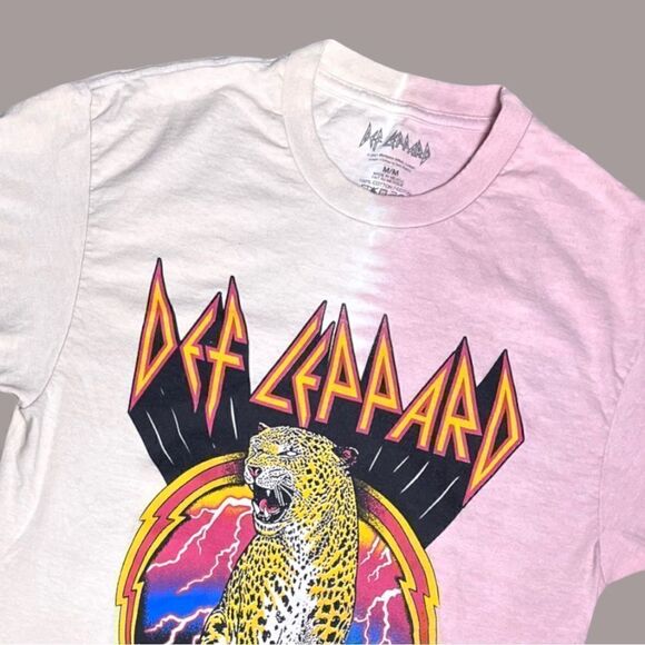 DEF LEPPARD High N Dry graphic Pink dye T shirt  Size M Unisex - Picture 2 of 7